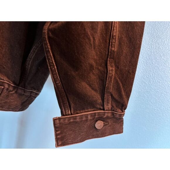 NWT New EDWIN IRONY Black Denim Oversized Trucker Jacket 100% Cotton Medium $248 - Picture 6 of 9